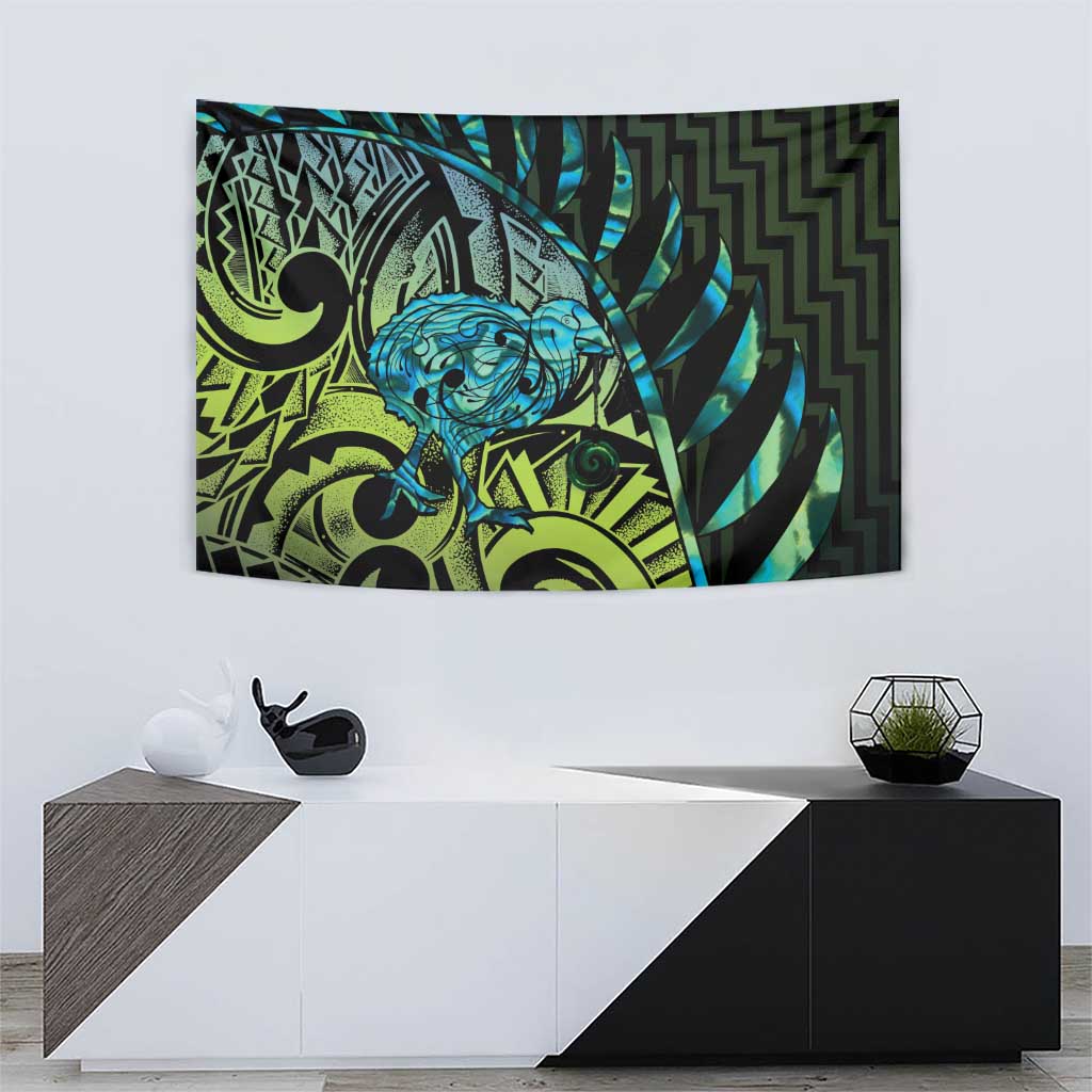 Southland Takehe Pounama Tapestry Aotearoa Poutama Paua Shell Fern