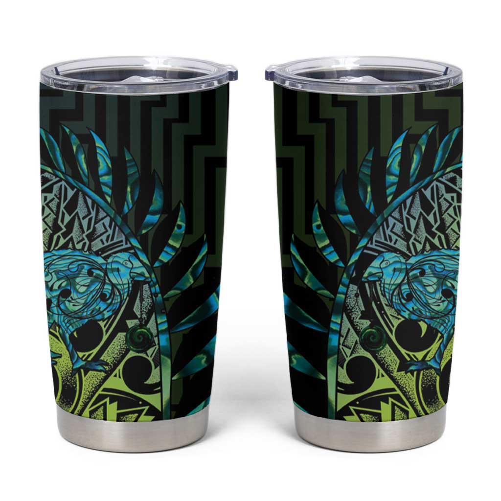 Southland Takehe Pounama Tumbler Cup Aotearoa Poutama Paua Shell Fern