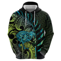 Southland Takehe Pounama Zip Hoodie Aotearoa Poutama Paua Shell Fern