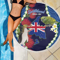 Southland Anniversary Day Beach Blanket Murihiku 1861 Maori Bird Mix Pohutukawa