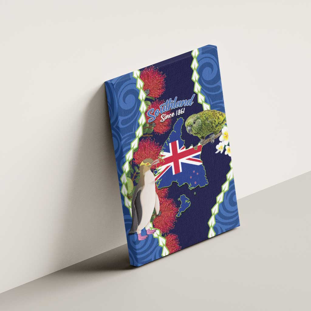 Southland Anniversary Day Canvas Wall Art Murihiku 1861 Maori Bird Mix Pohutukawa