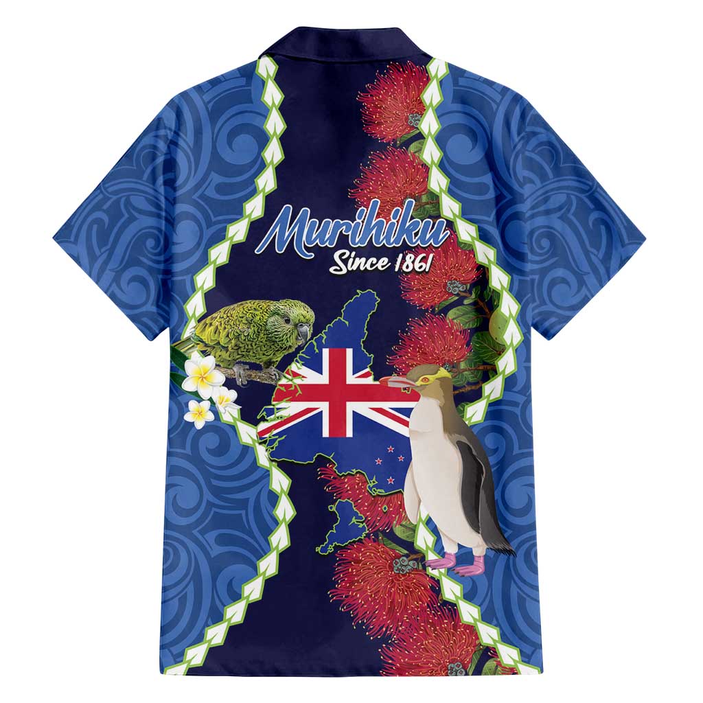 Southland Anniversary Day Family Matching Puletasi and Hawaiian Shirt Murihiku 1861 Maori Bird Mix Pohutukawa
