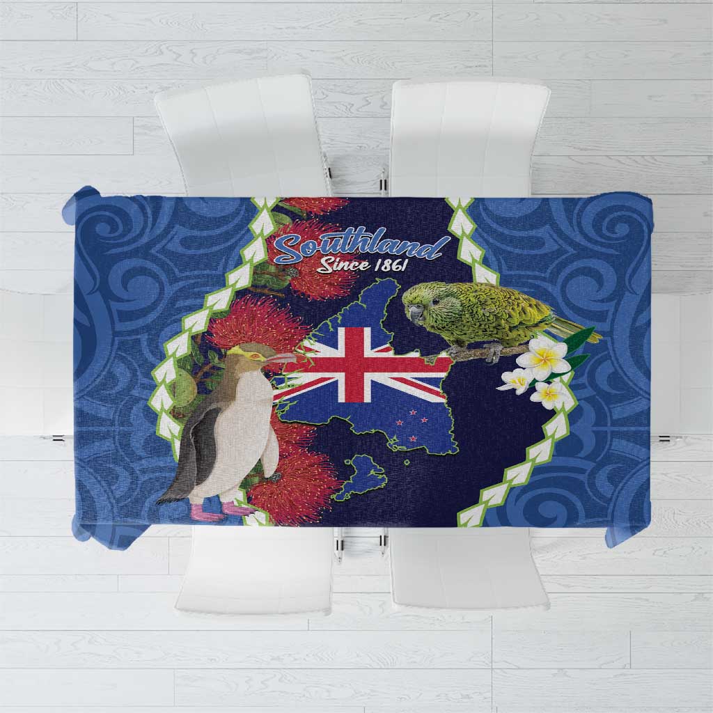 Southland Anniversary Day Tablecloth Murihiku 1861 Maori Bird Mix Pohutukawa