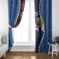 Southland Anniversary Day Window Curtain Murihiku 1861 Maori Bird Mix Pohutukawa