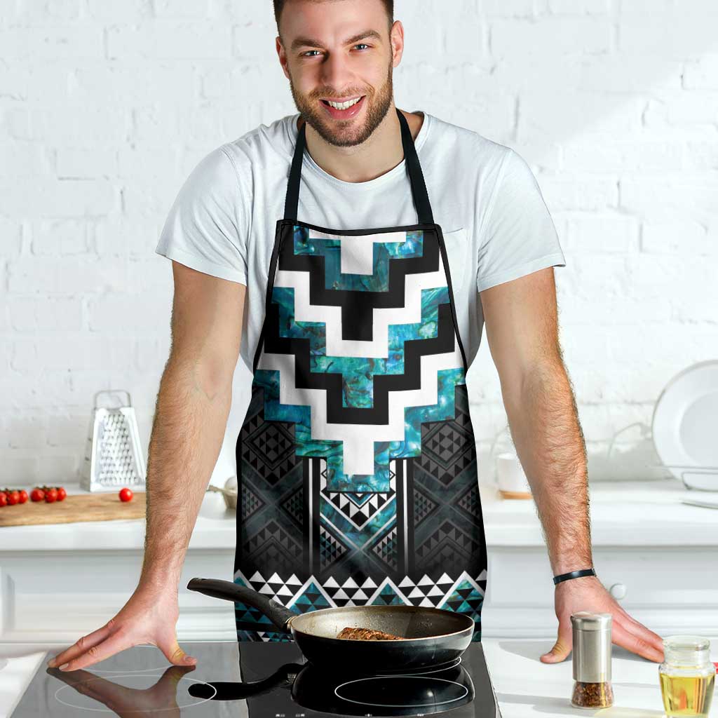 Paua Shell Taniko Pattern Aotearoa Apron Niho Taniwha Mix Poutama - Polynesian Pride