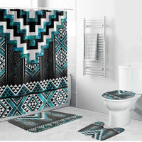 Paua Shell Taniko Pattern Aotearoa Bathroom Set Niho Taniwha Mix Poutama - Polynesian Pride