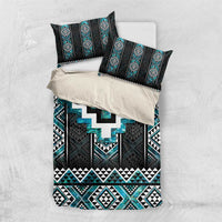 Paua Shell Taniko Pattern Aotearoa Bedding Set Niho Taniwha Mix Poutama