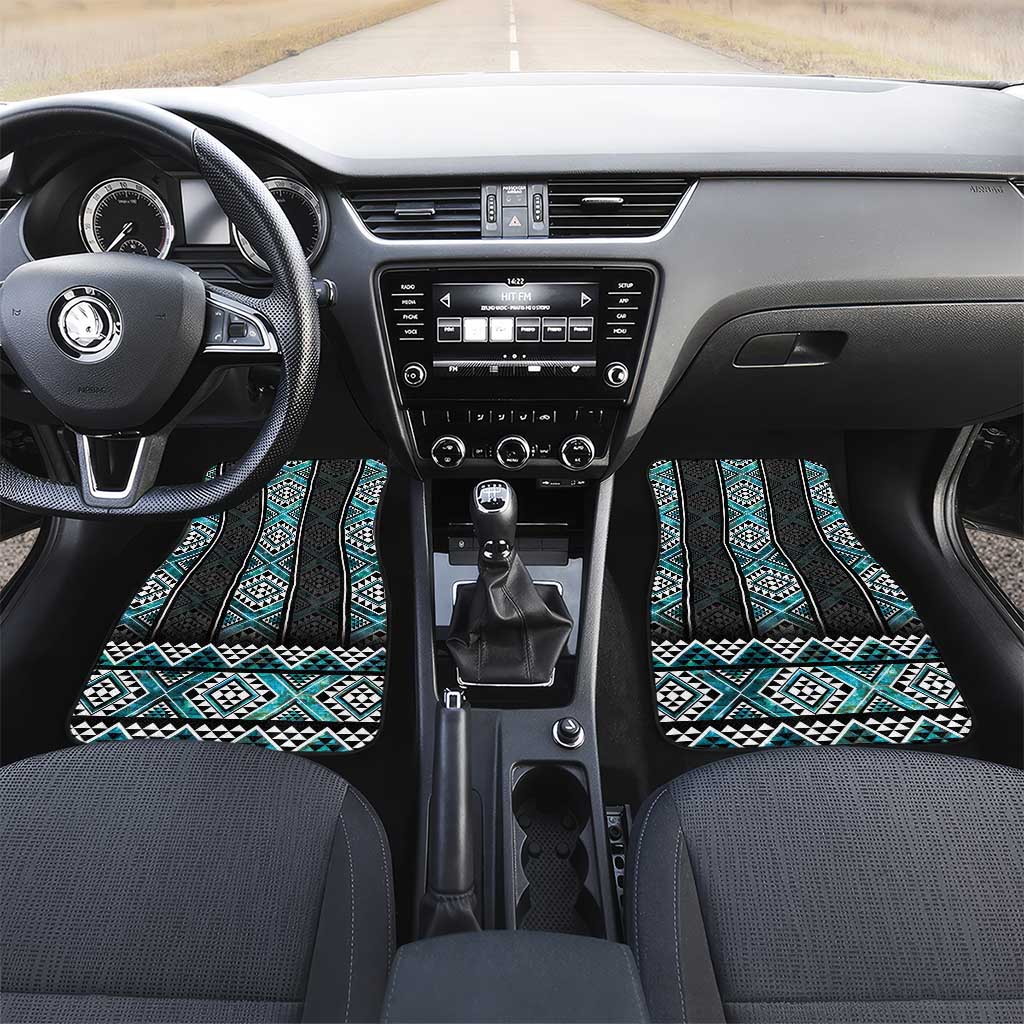 Paua Shell Taniko Pattern Aotearoa Car Mats Niho Taniwha Mix Poutama