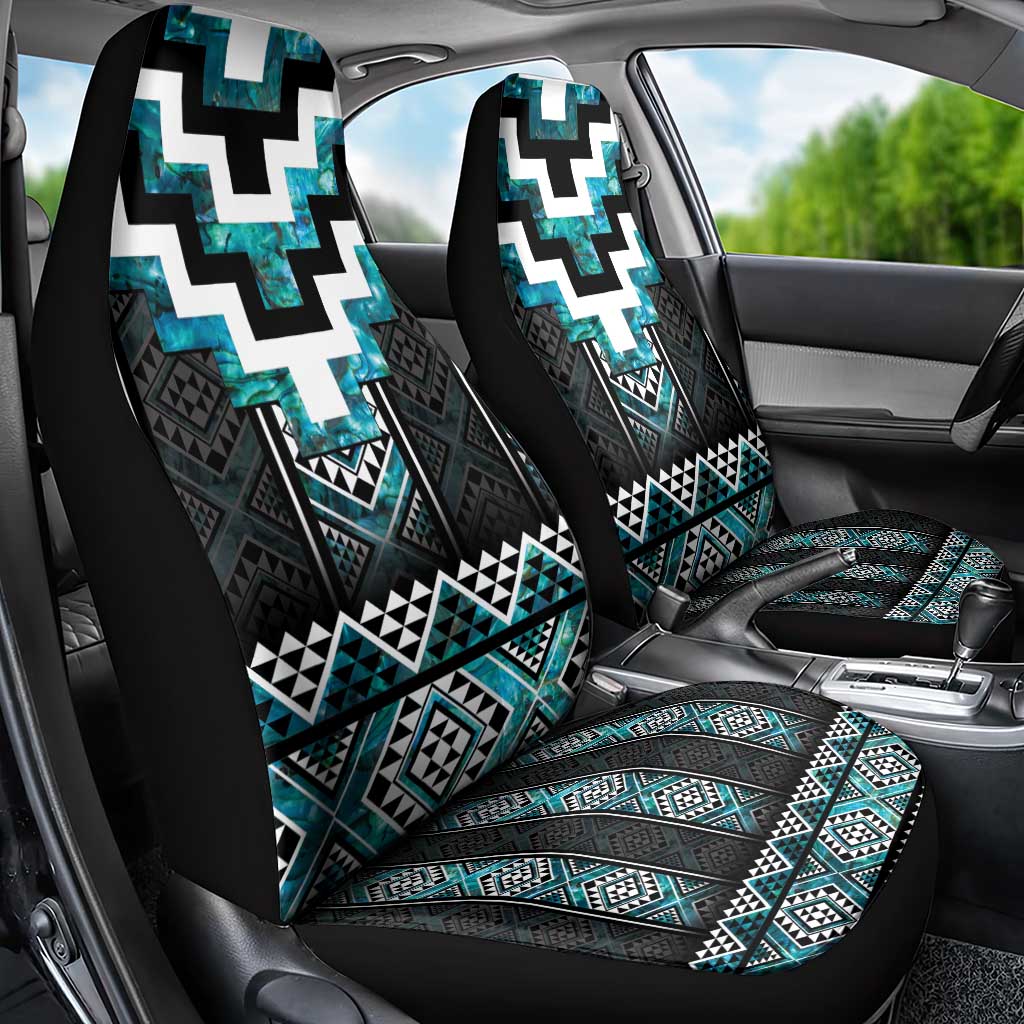 Paua Shell Taniko Pattern Aotearoa Car Seat Cover Niho Taniwha Mix Poutama
