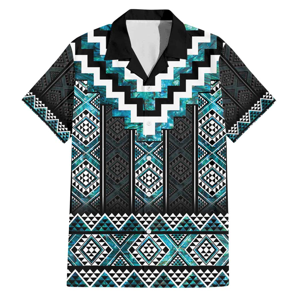 Paua Shell Taniko Pattern Aotearoa Family Matching Mermaid Dress and Hawaiian Shirt Niho Taniwha Mix Poutama