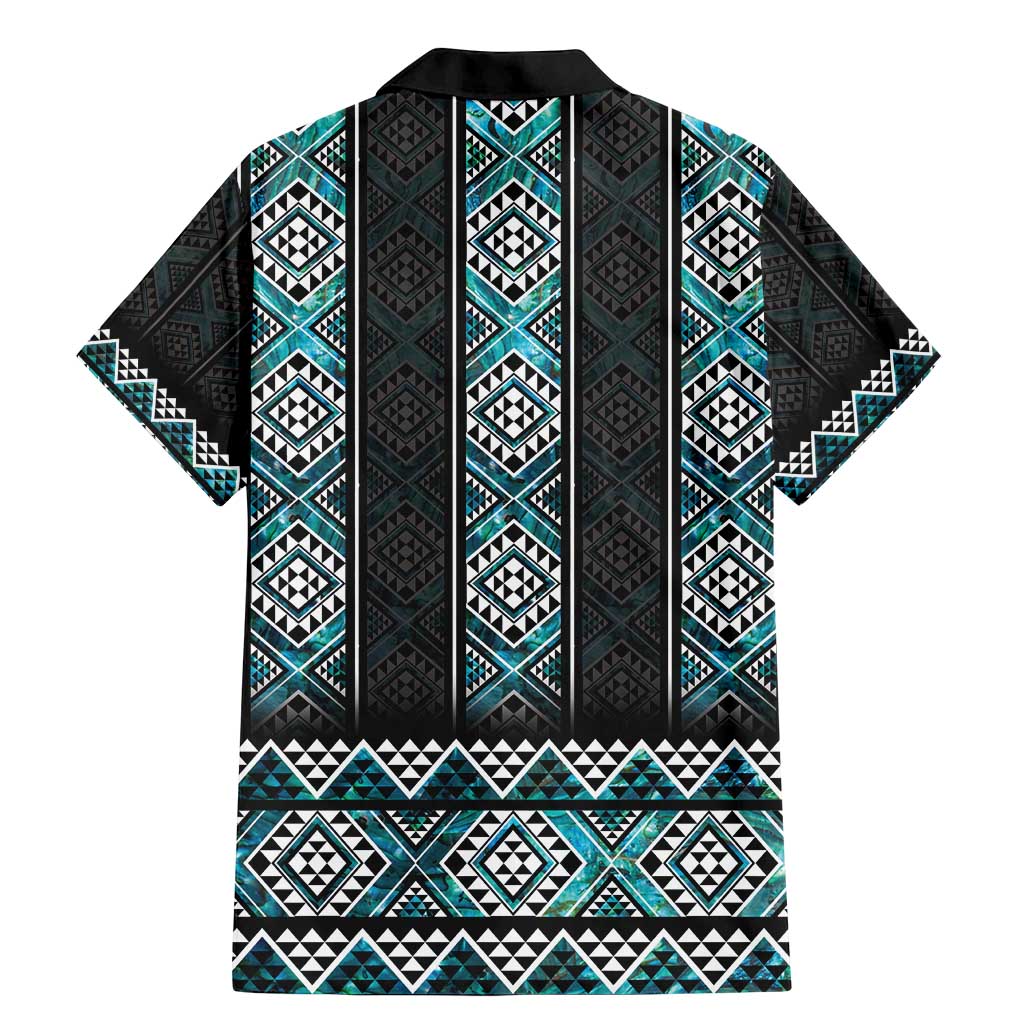 Paua Shell Taniko Pattern Aotearoa Family Matching Mermaid Dress and Hawaiian Shirt Niho Taniwha Mix Poutama