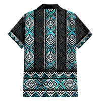 Paua Shell Taniko Pattern Aotearoa Family Matching Short Sleeve Bodycon Dress and Hawaiian Shirt Niho Taniwha Mix Poutama