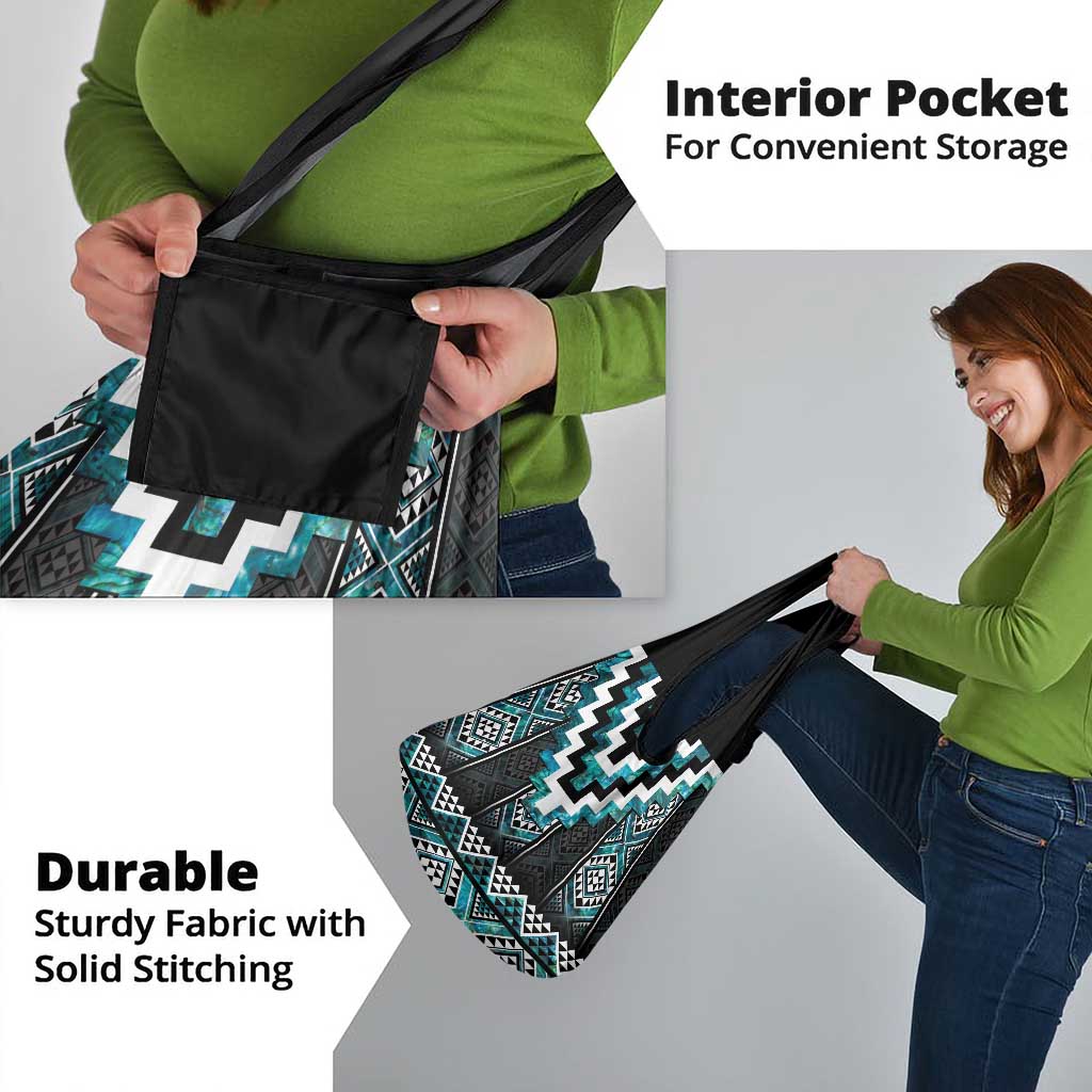 Paua Shell Taniko Pattern Aotearoa Grocery Bag Niho Taniwha Mix Poutama