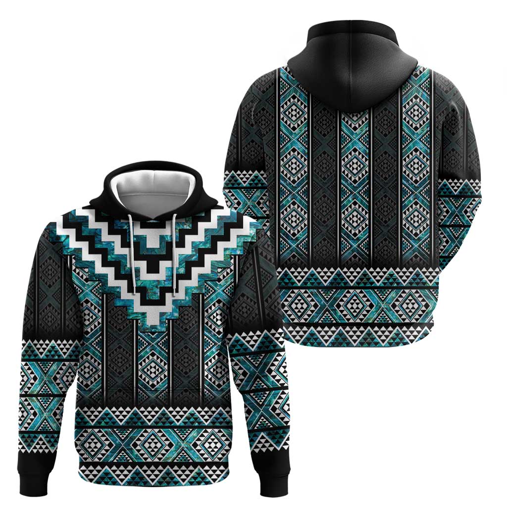 Paua Shell Taniko Pattern Aotearoa Hoodie Niho Taniwha Mix Poutama