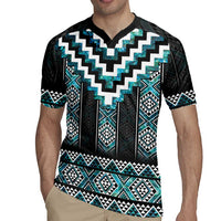 Paua Shell Taniko Pattern Aotearoa Rugby Jersey Niho Taniwha Mix Poutama