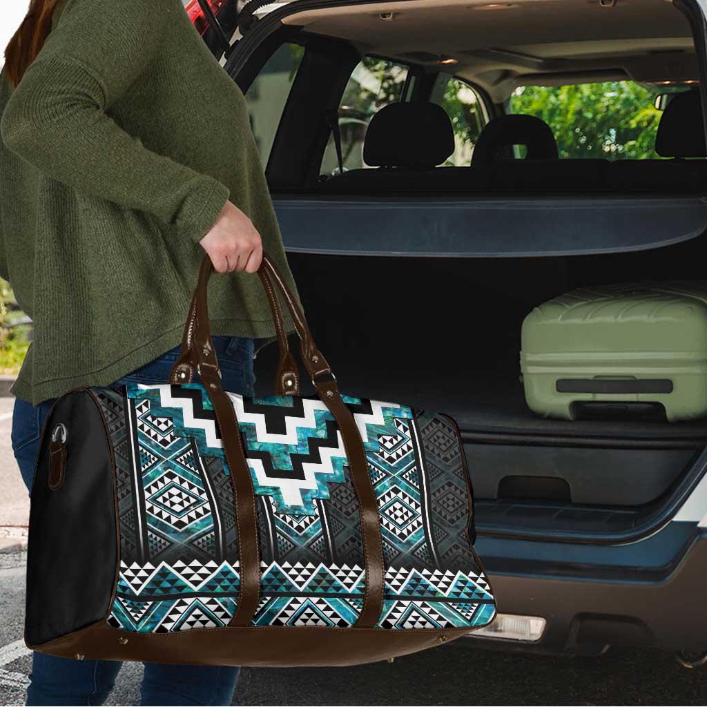 Paua Shell Taniko Pattern Aotearoa Travel Bag Niho Taniwha Mix Poutama - Polynesian Pride