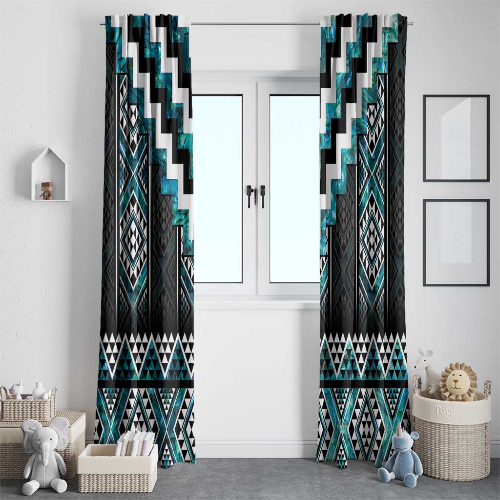 Paua Shell Taniko Pattern Aotearoa Window Curtain Niho Taniwha Mix Poutama