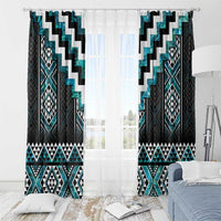 Paua Shell Taniko Pattern Aotearoa Window Curtain Niho Taniwha Mix Poutama