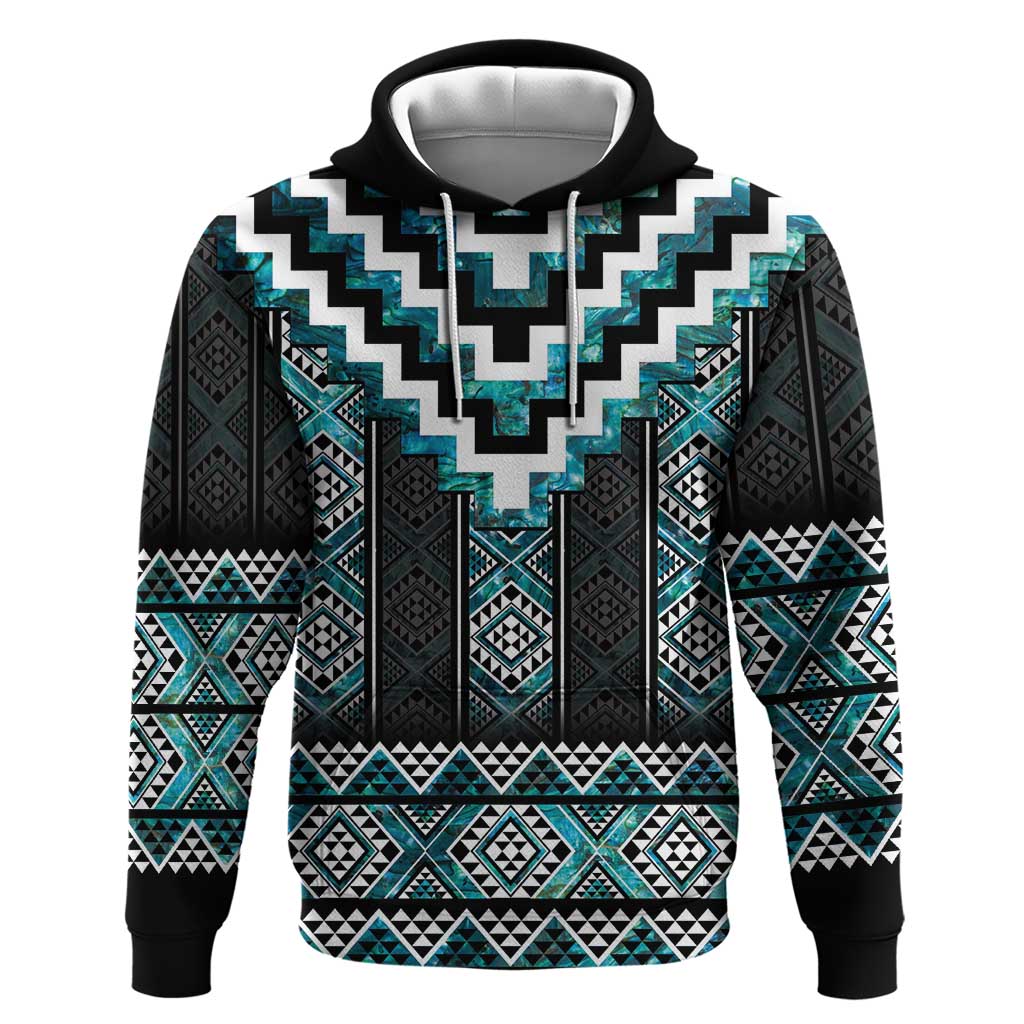 Paua Shell Taniko Pattern Aotearoa Zip Hoodie Niho Taniwha Mix Poutama