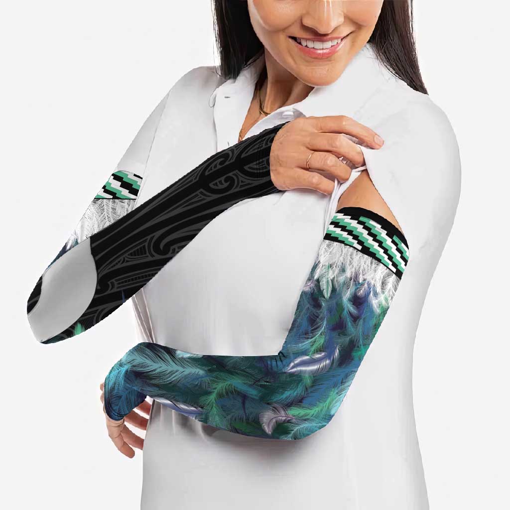 Aotearoa Korowai Motif Arm Sleeves Hei Matau Poutama Maori Pattern - Polynesian Pride