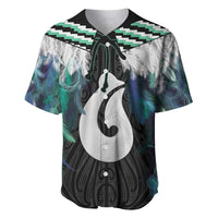 Aotearoa Korowai Motif Baseball Jersey Hei Matau Poutama Maori Pattern LT14 Turquoise - Polynesian Pride