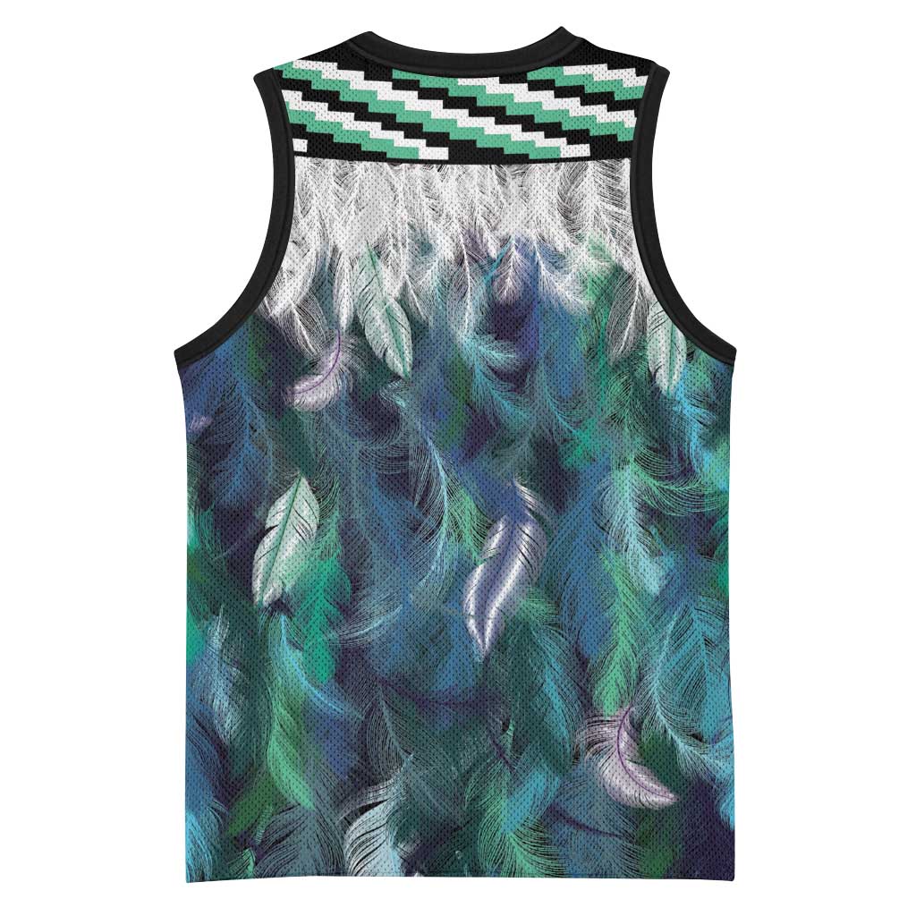 Aotearoa Korowai Motif Basketball Jersey Hei Matau Poutama Maori Pattern - Polynesian Pride