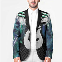 Aotearoa Korowai Motif Blazer Hei Matau Poutama Maori Pattern - Polynesian Pride