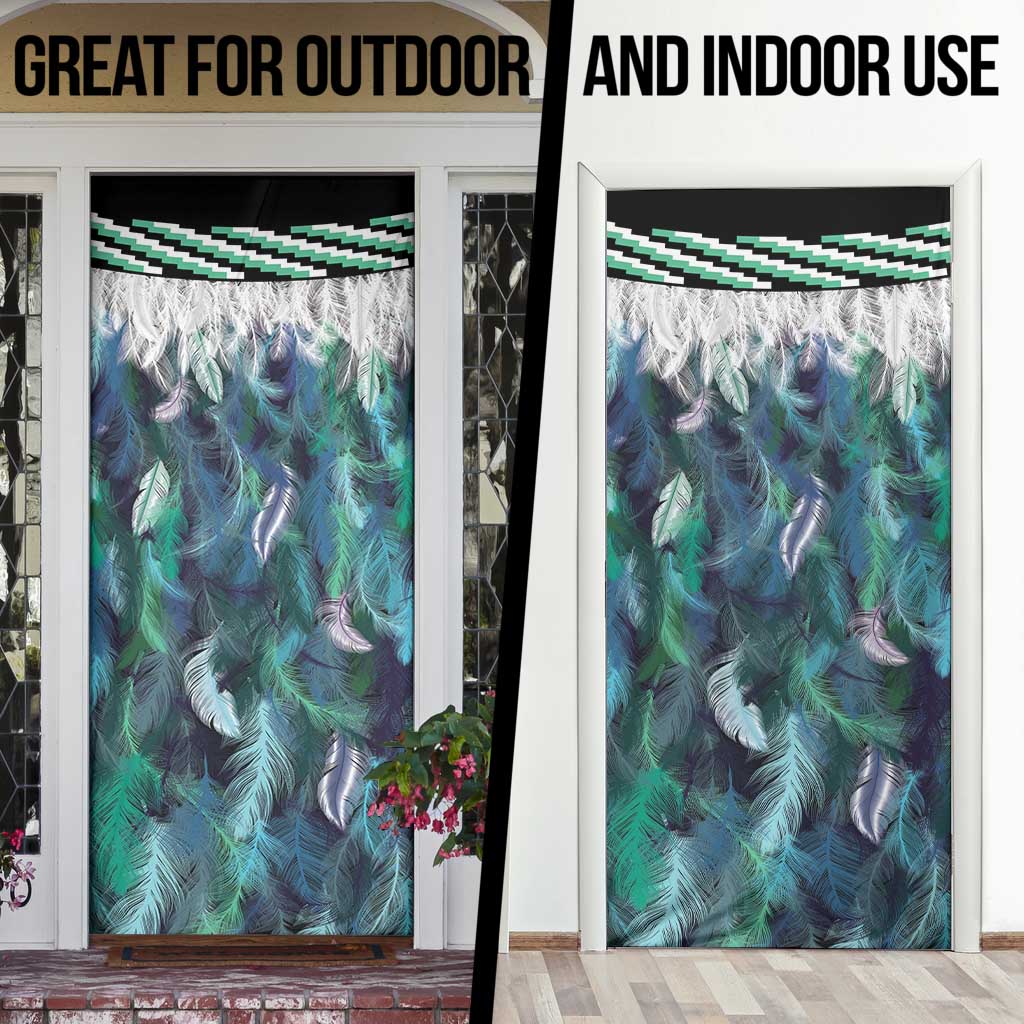 Aotearoa Korowai Motif Door Cover Hei Matau Poutama Maori Pattern - Polynesian Pride