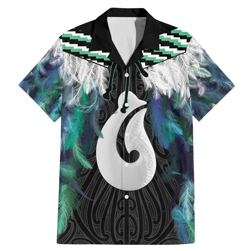 Aotearoa Korowai Motif Family Matching Mermaid Dress and Hawaiian Shirt Hei Matau Poutama Maori Pattern