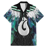 Aotearoa Korowai Motif Family Matching Mermaid Dress and Hawaiian Shirt Hei Matau Poutama Maori Pattern