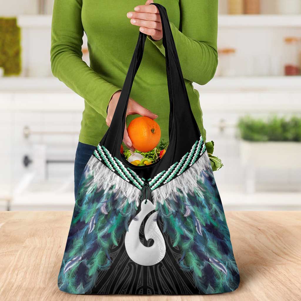 Aotearoa Korowai Motif Grocery Bag Hei Matau Poutama Maori Pattern