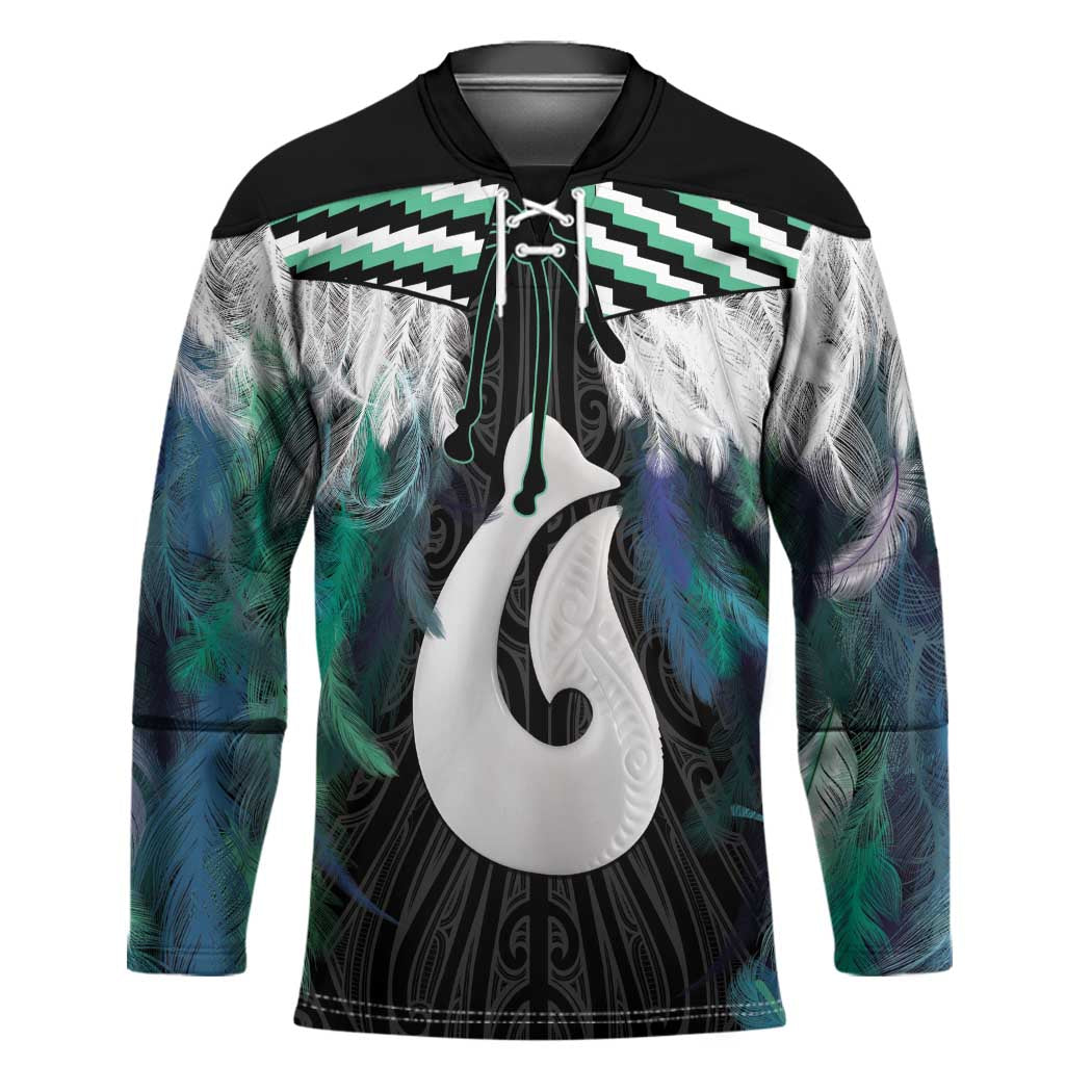 Aotearoa Korowai Motif Hockey Jersey Hei Matau Poutama Maori Pattern - Polynesian Pride