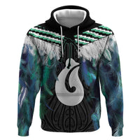 Aotearoa Korowai Motif Hoodie Hei Matau Poutama Maori Pattern