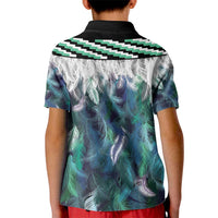 Aotearoa Korowai Motif Kid Polo Shirt Hei Matau Poutama Maori Pattern