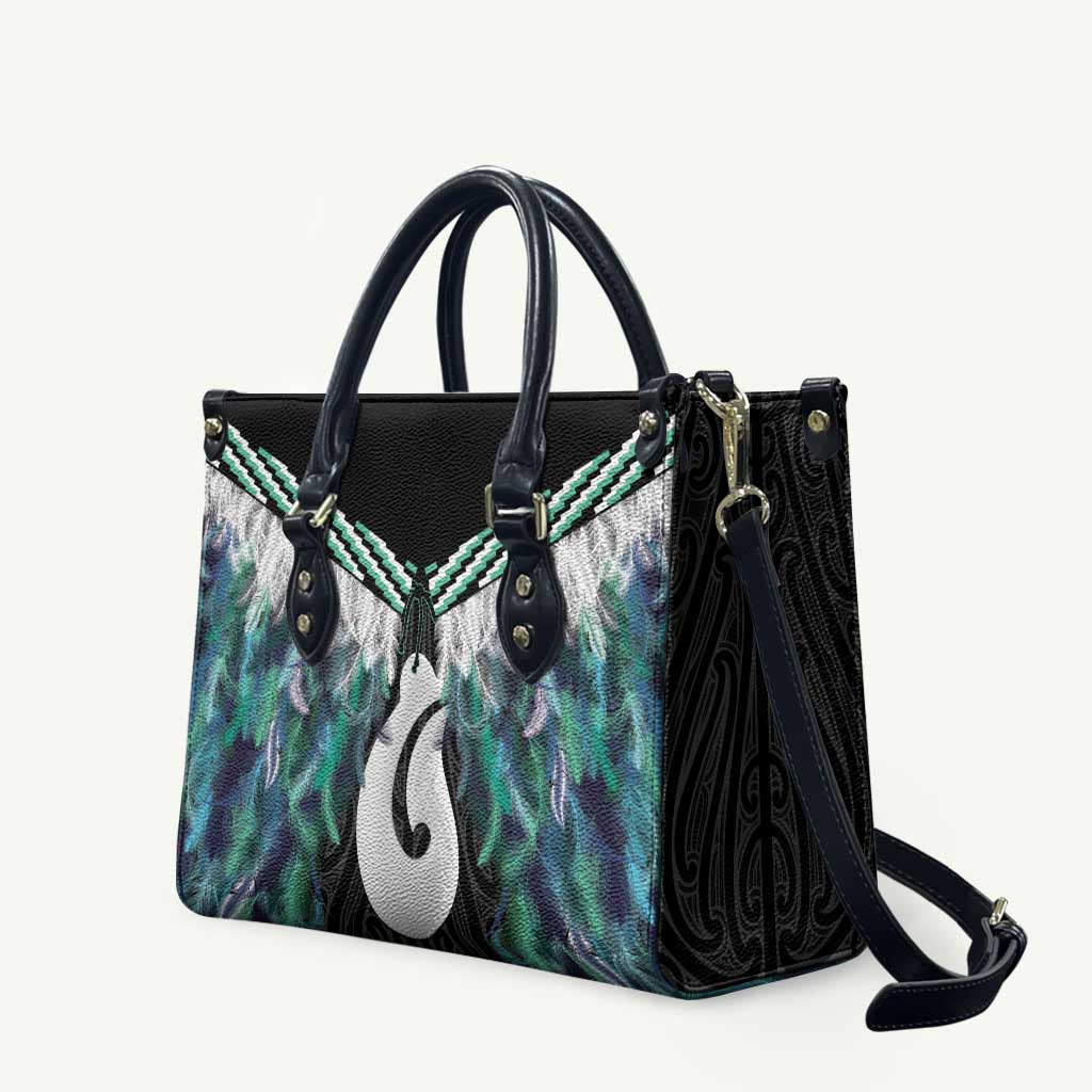 Aotearoa Korowai Motif Leather Bag Hei Matau Poutama Maori Pattern - Polynesian Pride