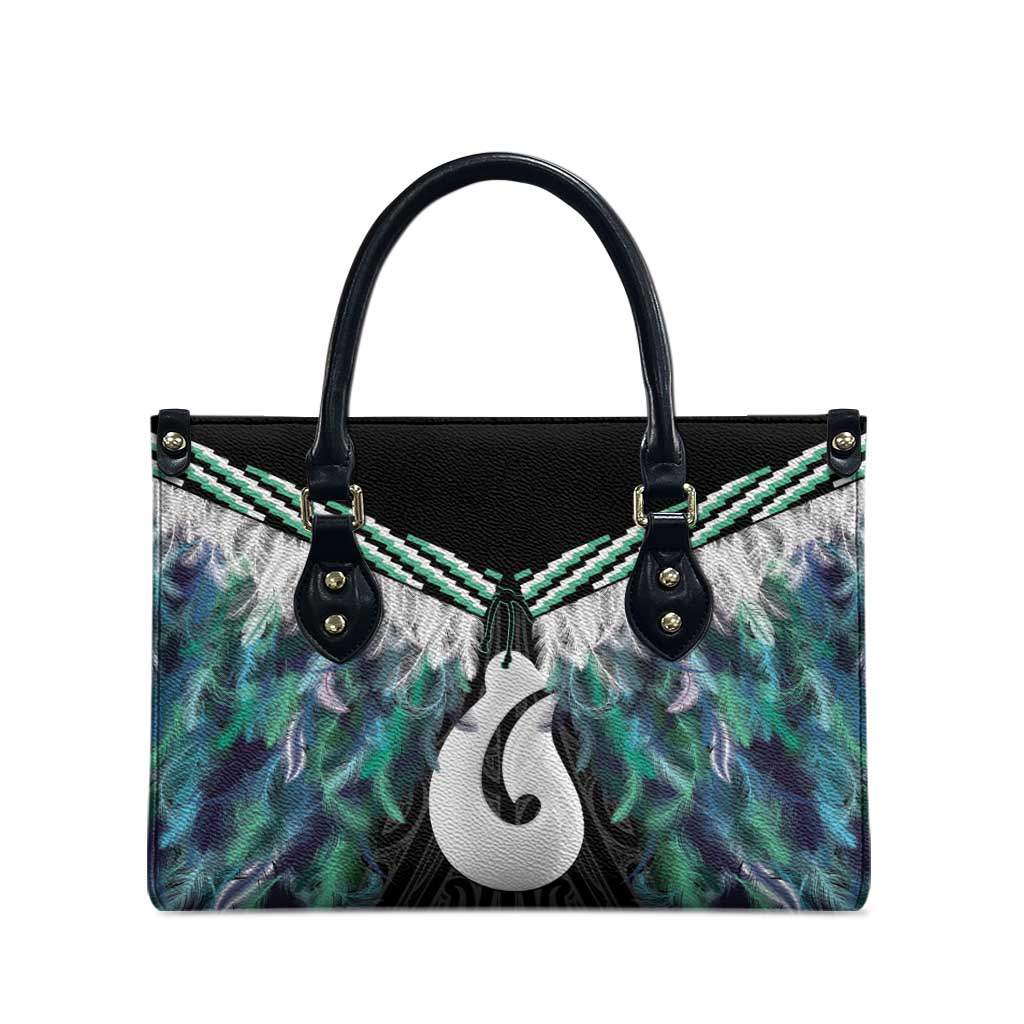 Aotearoa Korowai Motif Leather Bag Hei Matau Poutama Maori Pattern - Polynesian Pride