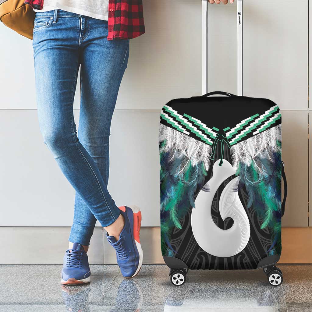 Aotearoa Korowai Motif Luggage Cover Hei Matau Poutama Maori Pattern