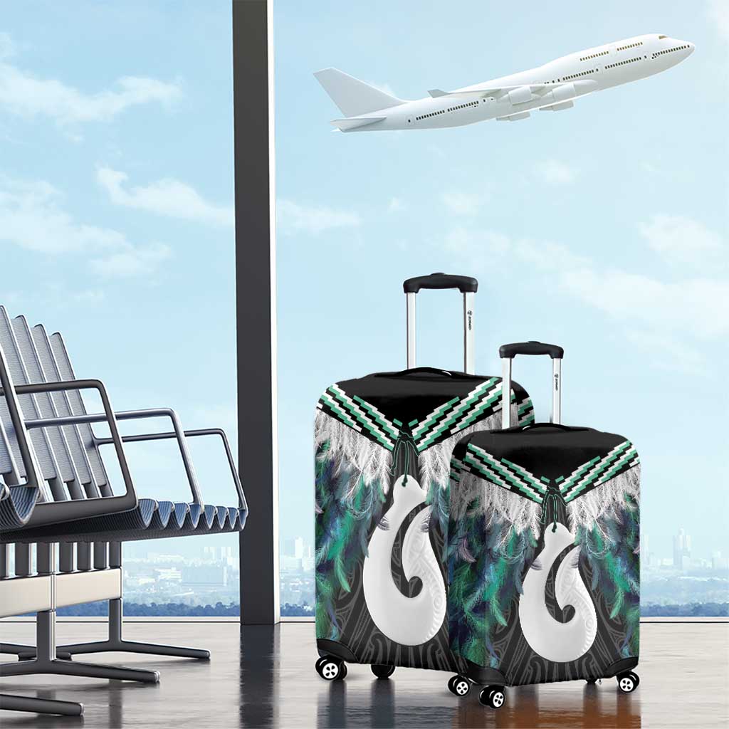 Aotearoa Korowai Motif Luggage Cover Hei Matau Poutama Maori Pattern