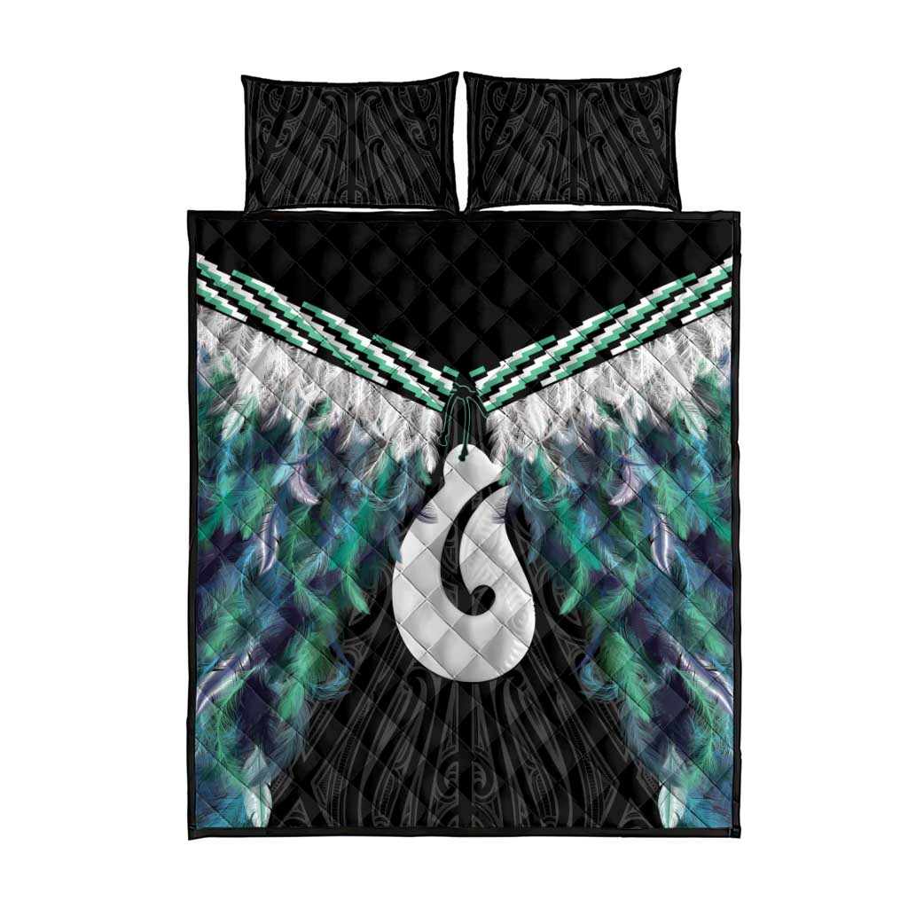 Aotearoa Korowai Motif Quilt Bed Set Hei Matau Poutama Maori Pattern