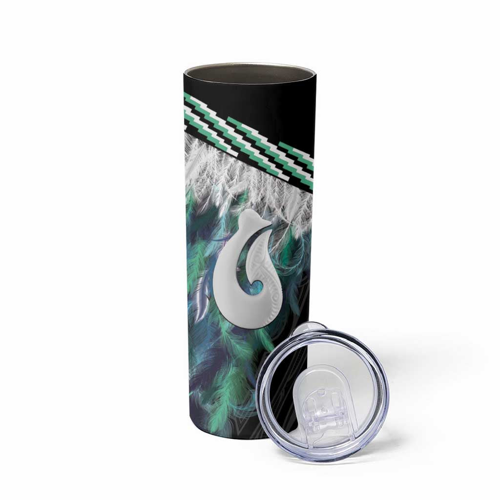 Aotearoa Korowai Motif Skinny Tumbler Hei Matau Poutama Maori Pattern