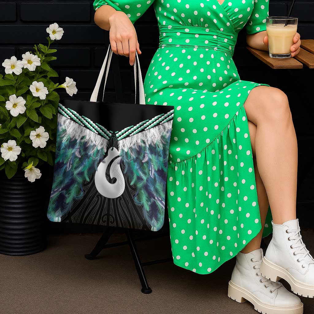 Aotearoa Korowai Motif Tote Bag Hei Matau Poutama Maori Pattern - Polynesian Pride