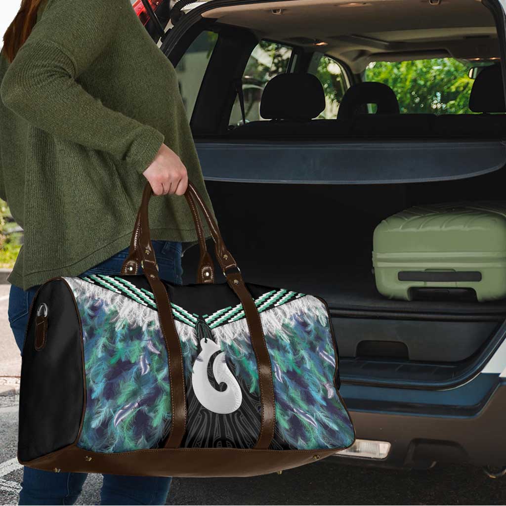 Aotearoa Korowai Motif Travel Bag Hei Matau Poutama Maori Pattern - Polynesian Pride