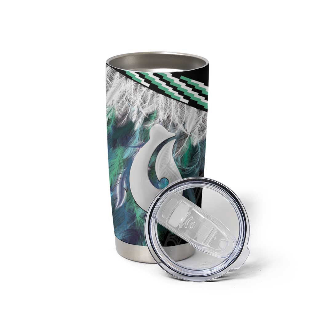 Aotearoa Korowai Motif Tumbler Cup Hei Matau Poutama Maori Pattern