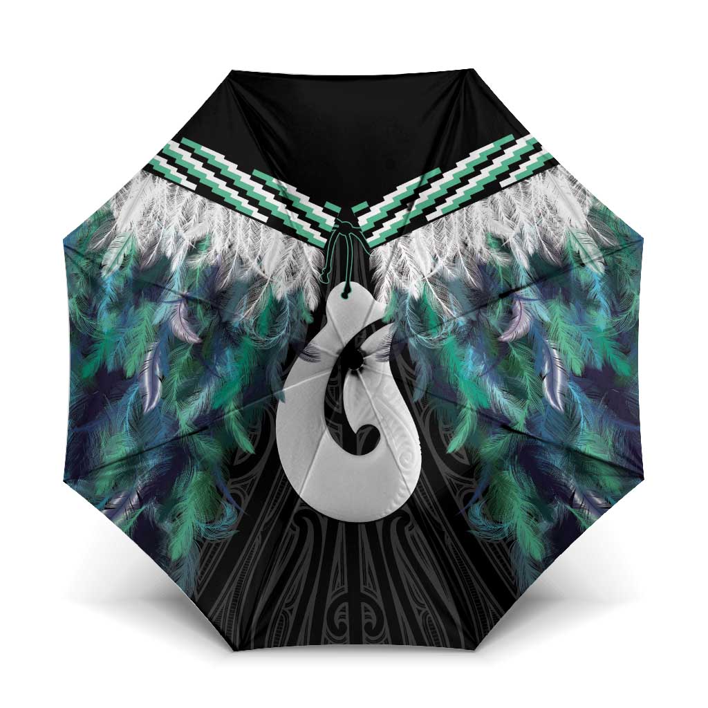 Aotearoa Korowai Motif Umbrella Hei Matau Poutama Maori Pattern - Polynesian Pride