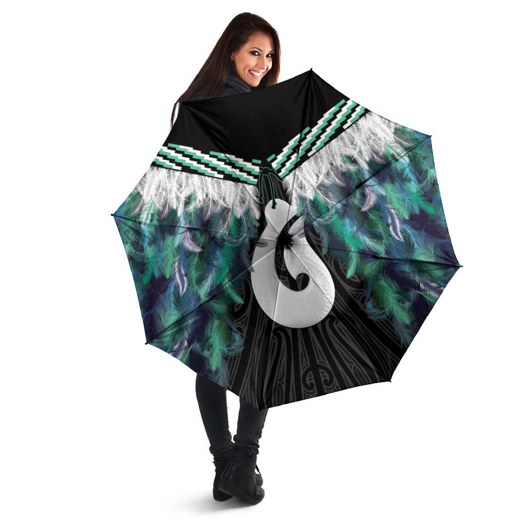 Aotearoa Korowai Motif Umbrella Hei Matau Poutama Maori Pattern - Polynesian Pride