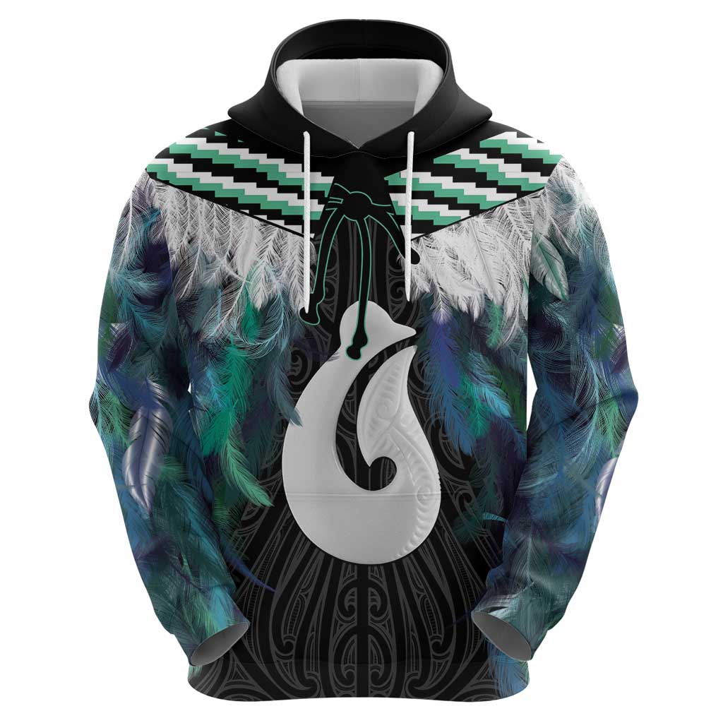 Aotearoa Korowai Motif Zip Hoodie Hei Matau Poutama Maori Pattern