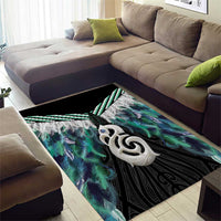 Aotearoa Korowai Motif Area Rug Hei Manaia Poutama Maori Pattern