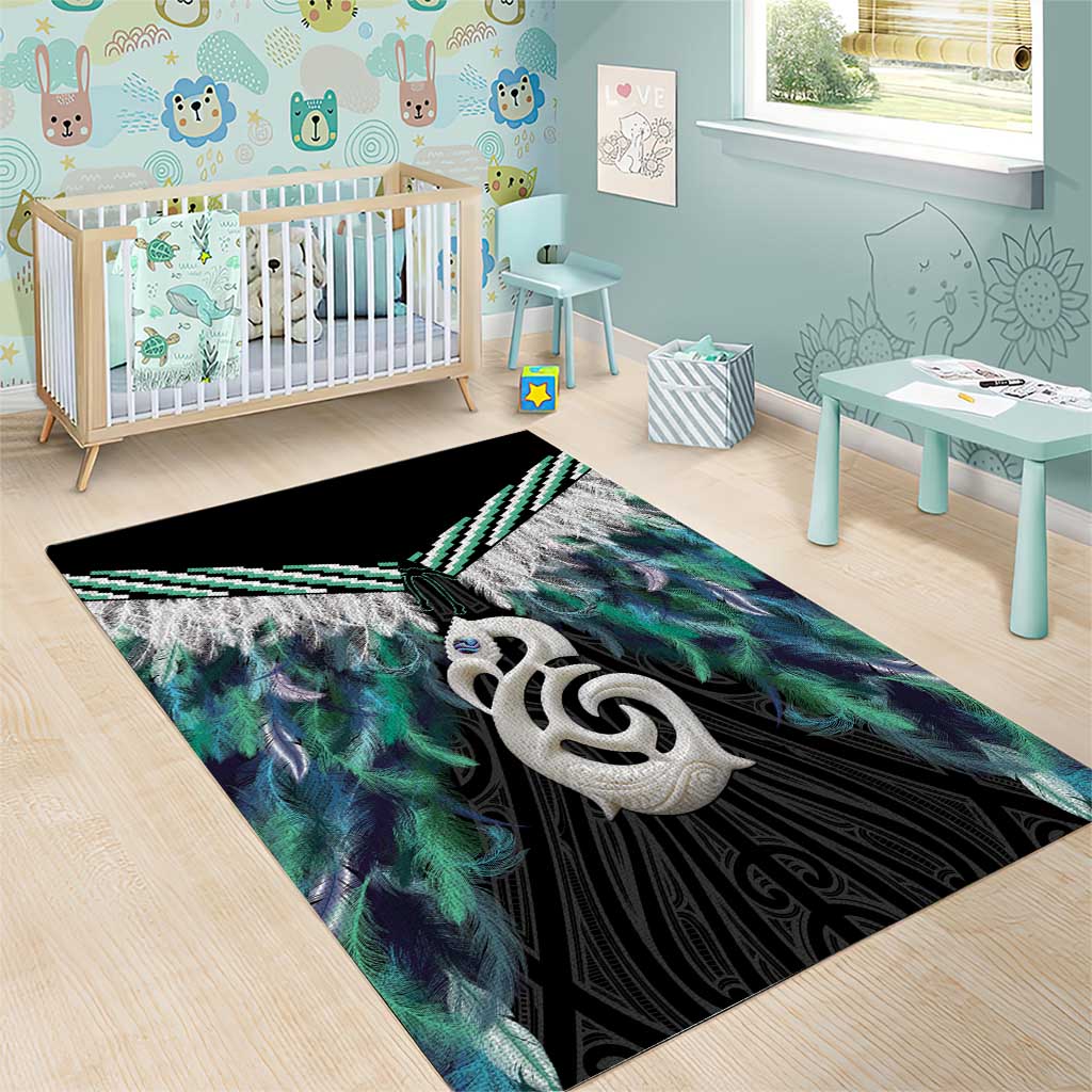 Aotearoa Korowai Motif Area Rug Hei Manaia Poutama Maori Pattern