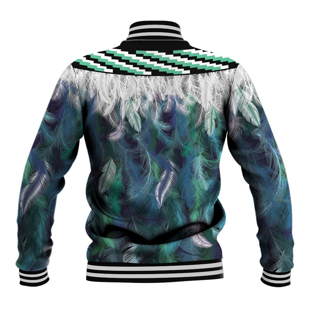 Aotearoa Korowai Motif Baseball Jacket Hei Manaia Poutama Maori Pattern LT14 - Polynesian Pride