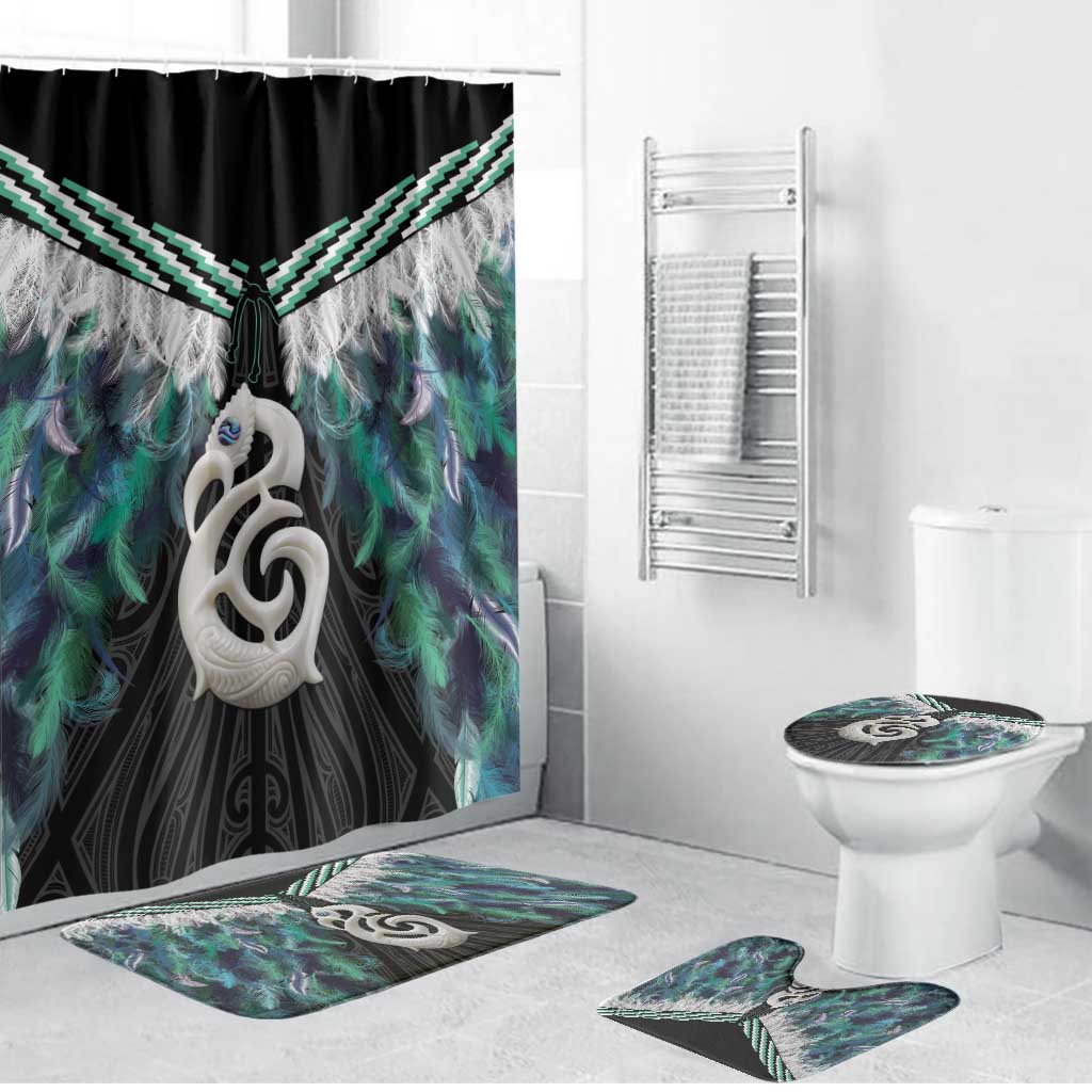 Aotearoa Korowai Motif Bathroom Set Hei Manaia Poutama Maori Pattern - Polynesian Pride